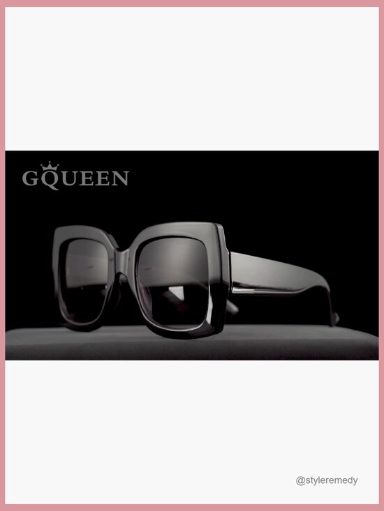 Oversized Square Frame Sunglasses Retro Vintage Trendy UV400 Protection main image 2
